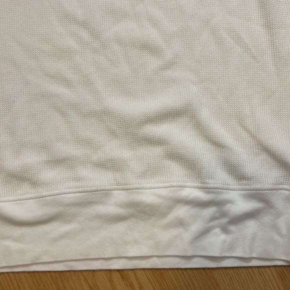 Old Navy White waffle Perfect Fit Off The Shoulder 3/4 Length Sleeve top - Picture 5 of 6